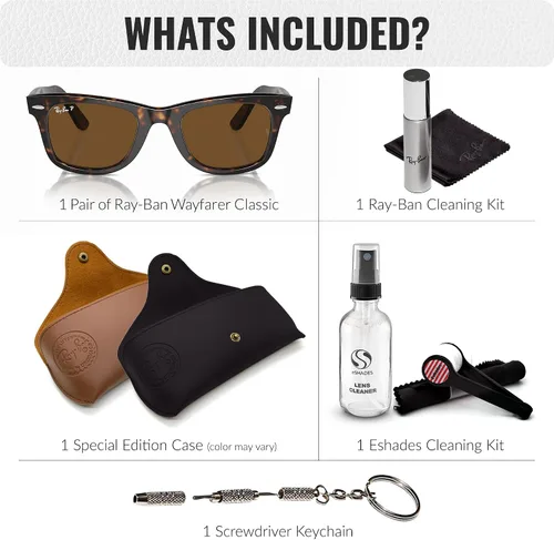 Vista 2 de Ray-Ban RB2140 ORIGINAL WAYFARER CLASSIC - Gafas de sol de forma cuadrada con kit oficial de gafas