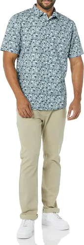 Vista 3 de Tienda Essentials Camisa de popelina de manga corta ajustada para hombre