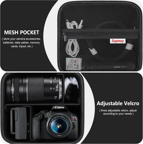 Vista 5 de Funda de transporte para cámara réflex digital Canon EOS Rebel T7 Negro