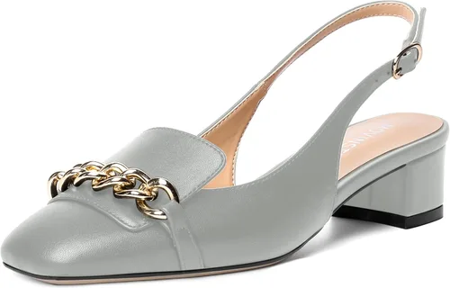 Vista 18 de MOVINSTEPS Zapatos de tacón bajo con hebilla mate para mujer, con correa ajustable, con correa ajustable, tacón bajo, 1.5 pulgadas Beige