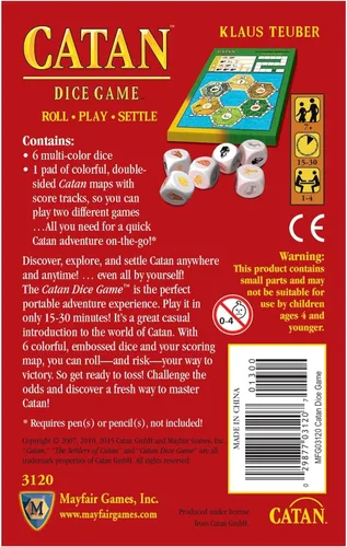 Vista 2 de Juego de dados CATAN - ¡Diversión portátil para aventuras en movimiento! Juego de estrategia, juego familiar para niños y adultos, a partir de 7