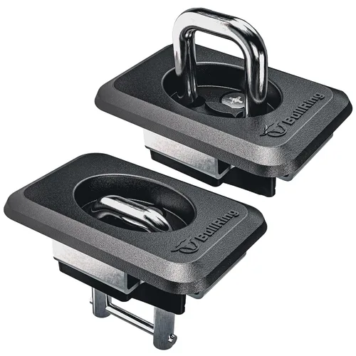 Vista 2 de Bull Ring Anclas de amarre retráctiles para cajuela de camioneta para Dodge RAM 2009+, Toyota Tundra CrewMax 2014-24, Hyundai Santa Cruz 2022-24, se