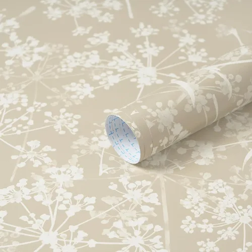 Vista 8 de Safiyya Papel tapiz adhesivo floral para despegar y pegar, 78.7 x 17.3 pulgadas, papel de pared blanco y beige, moderno, neutro, autoadhesivo