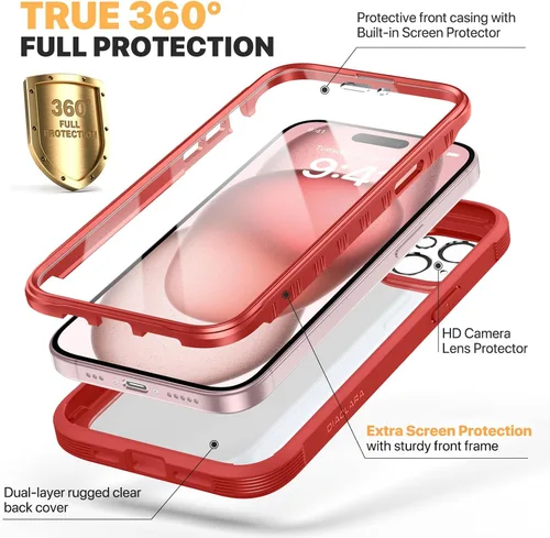 Vista 210 de DIACLARA - Funda transparente compatible con iPhone XR 6.1 pulgadas 2018