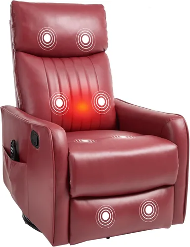 Vista 17 de PELUMY Silla Reclinable Mecedora Giratoria 360 para Adultos, Silla Mecedora de Guardería con Calor y Masaje, Silla Reclinable Deslizante para Beige