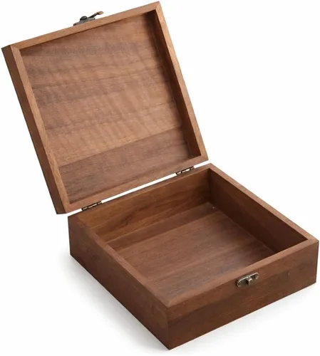Vista 10 de Caja de Reloj de Color Nogal Caja de Joyería, Hecha a Mano para Recuerdos, Día del Padre, Día de la Madre, Aniversarios, Navidad, Caja del Día