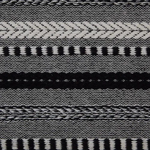 Vista 3 de DII Farmhouse - Camino de mesa trenzado a rayas, 15 x 72, negro