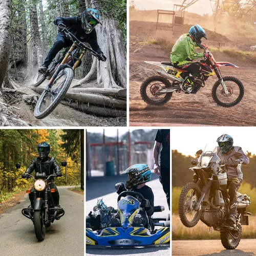 Vista 2 de SPARK - Cascos para bicicleta de montaña para niños, cascos de motocicleta para jóvenes, ATV, motocross, de cara completa, para hombres y mujeres