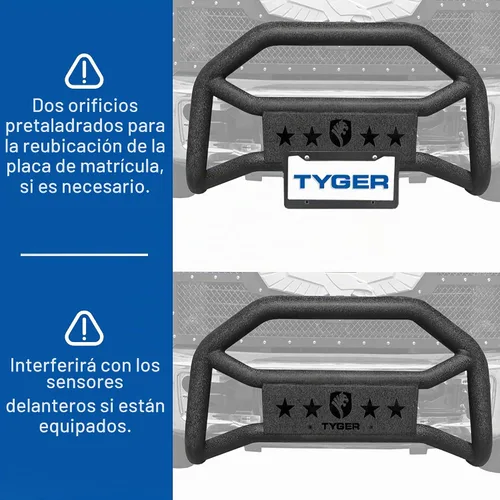 Vista 6 de Tyger Auto TG-GD6N60158 Protector de parachoques delantero compatible con Nissan Frontier 2005-2021 Negro texturizado Montaje ligero Bull Bar