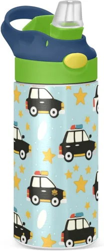 Vista 13 de Stars Basketball - Botella de agua aislada para niños y niñas con tapa de pajilla, vaso de acero inoxidable de 12 onzas, a prueba de fugas, sin BPA