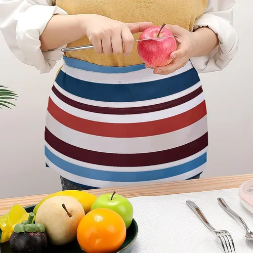 Vista 4 de Server Aprons with 3 Pockets Waist Apron Waterproof Half Apron Short Cooking Aprons Bib