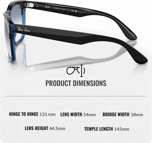 Vista 5 de Ray-Ban RB4487 STEVE Square Shaped Sunglasses for Men & Women with Official RAYBAN Eyewear Kit