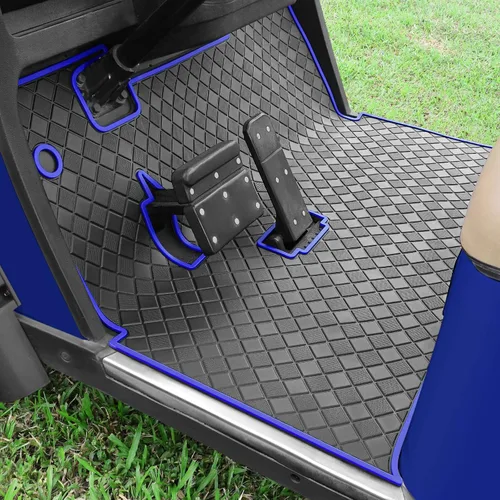 Vista 9 de Golf Cart Floor Mat for EZGO TXT/Valor/ExpressS4/Cushman Workhorse Negro (Black Trim)