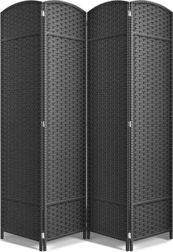 Vista 24 de Sorbus Divisor de habitación de 4 paneles de 6 pies de alto, pantalla de privacidad, paneles dobles extra anchos con bisagras, diseño de malla
