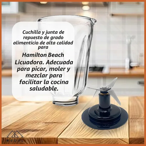 Vista 4 de Cuchilla de acero de repuesto para licuadora Hamilton Beach con junta
