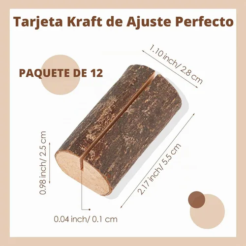 Vista 2 de Ripeng 12 soportes de madera rústica para tarjetas de lugar, soporte