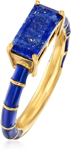 Vista 3 de Ross-Simons Anillo de piedras preciosas y esmalte en oro de 18 quilates sobre plata esterlina