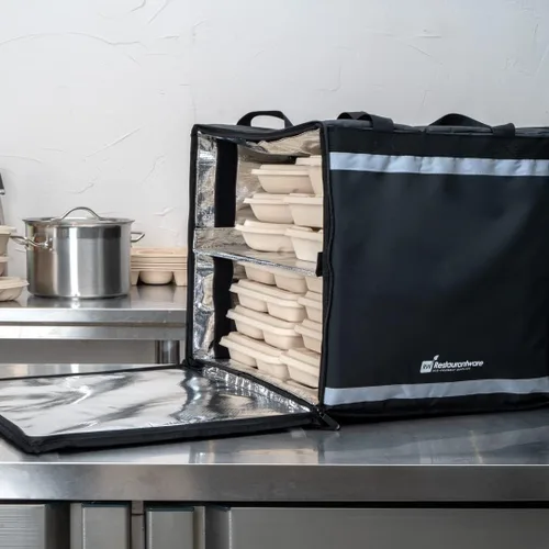 Vista 3 de Restaurantware Cater Tek - Bolsas para entrega de alimentos (14.9 x 13.1 x 9.4 pulgadas)