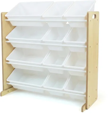 Vista 18 de Humble Crew Organizador de almacenamiento de juguetes para niños con 12 cubos de plástico, camuflado, contenedores extraíbles para sala