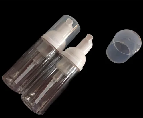 Vista 8 de Bomba dispensadora de espuma transparente vacía y recargable de 1.69 onzas, mini botellas de embalaje de espuma líquida de viaje, contenedor