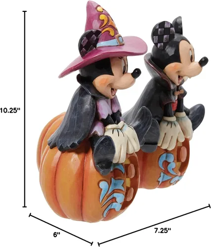 Vista 8 de Enesco Disney Traditions by Jim Shore - Figura de Halloween de Mickey y Minnie Mouse, 7.25 pulgadas, multicolor