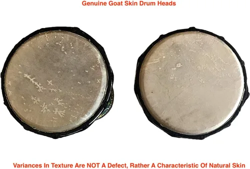 Vista 4 de JIVE Tambor Djembe – Tambor de mano africano Bongo Congo de 12 pulgadas – Instrumento de percusión de madera maciza con cabeza de piel de cabra