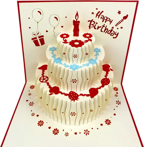 Vista 9 de Tarjetas de cumpleaños emergentes 3D, tarjetas de pastel