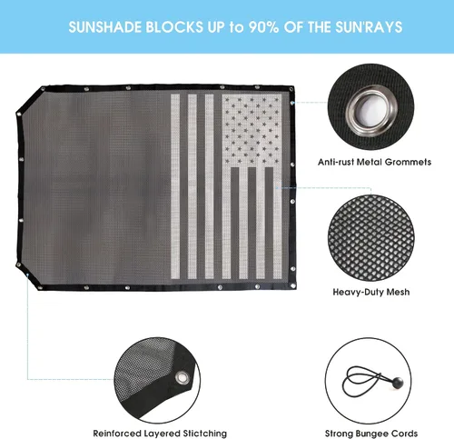 Vista 4 de sukemichi Parasol de 2 puertas para Ford Bronco, cubierta superior de bikini de malla, cubierta superior de Bimini para accesorios Ford Bronco 2021
