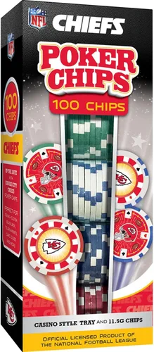 Vista 14 de Masterpieces Casino - NFL Buffalo Bills - Juego de fichas de póquer de alta calidad de 100 piezas con bandeja