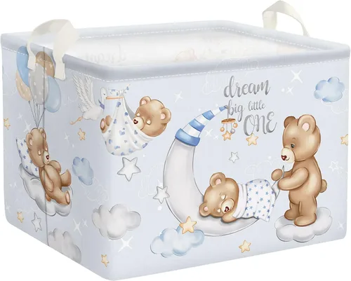 Vista 8 de Clastyle - Cesta de almacenamiento plegable para niños, para dormir, 45 L Rectangle Dirty Clothes Book Gift Toy Organizer Nursery Bin, Playroom