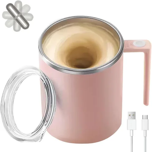 Vista 12 de Taza de café autoagitable, apta para café, leche, cacao y otras bebidas, botella aislada (temperatura negra, 12 onzas)