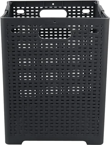 Vista 7 de Kekow 1 paquete de 42 L cesta plegable de plástico, color gris Cesta plegable para ropa sucia