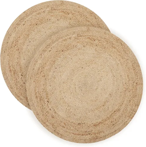 Vista 28 de RedEarth · Alfombra rectangular - 2'x3' de yute natural trenzada con respaldo antideslizante - Alfombra boho tejida a mano para dormitorio, cocina