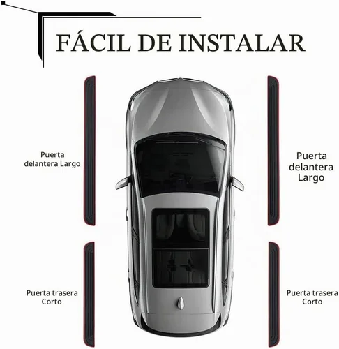 Vista 4 de 4 piezas de protectores de umbral de puerta de coche, protección antiarañazos e impermeable para umbrales de puerta de coche, accesorios universales