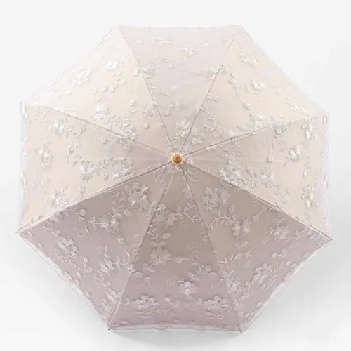 Vista 2 de Honeystore - Sombrilla decorativa con diseño de flores y flores de encaje