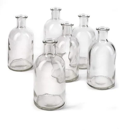 Vista 10 de Serene Spaces Living Juego de 48 jarrones grandes de color ámbar, frascos de boticario, botellas de vidrio decorativas, centro de mesa