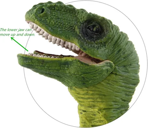 Vista 4 de Figura de velociraptor de dinosaurio con mandíbula móvil y manos Detail Raptor Action Figure Toy Gift and Dinos World Collection Toys for Birthday
