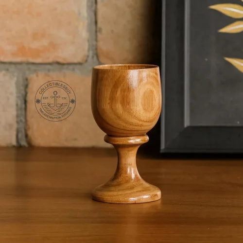 Vista 5 de Cáliz de copa de vino de madera vintage hecha a mano – Vaso rústico de madera natural para cerveza, vino, fiestas, inauguración de la casa, regalo