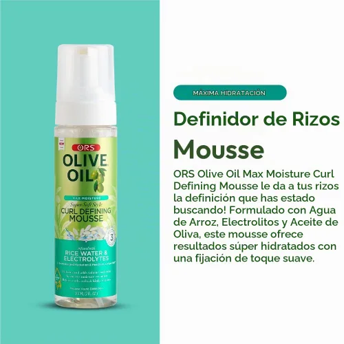 Vista 6 de ORS Aceite de oliva Max Moisture Curl Defining Mousse 7 onzas