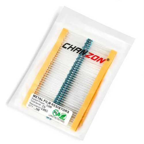 Vista 93 de Chanzon 100 piezas 1 Ω ohm Resistencia 1/4 W (0.25 W) Resistencia fija de película metálica 0.01 ±1% Tolerancia 1R MF Resistencias de agujero