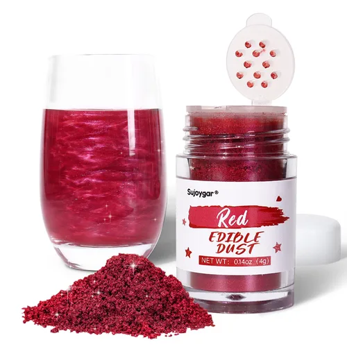 Vista 15 de Purpurina comestible de 4 colores para cócteles, set de polvo de lustre brillante comestible para bebidas, pasteles, horneado, fresas, chocolates