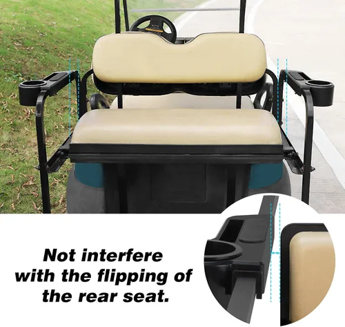 Vista 5 de Roykaw Reposabrazos de carrito de golf con soporte para tazas/reposabrazos de asiento trasero apto para EZGO/Club Car/Yamaha y la mayoría