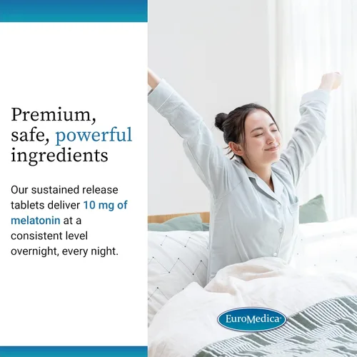 Vista 5 de EuroMedica Melatonina - Suplemento de apoyo para el sueño con antioxidantes - Suplemento sin gluten para un sueño saludable - Suplemento dietético