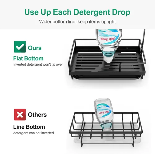 Vista 7 de GSlife Organizador de fregadero de cocina, soporte grande todo en uno con toallero, organizador de encimera resistente a la corrosión con bandeja