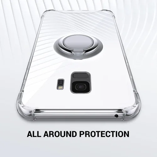 Vista 7 de Silverback Funda transparente para Galaxy S9 con soporte de anillo, amortiguador de golpes protector a prueba de golpes para Samsung Galaxy S9