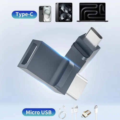 Vista 5 de BolAAzuL Adaptador USB C a Micro USB, 2 unidades, tipo C macho a micro USB hembra, convertidor de carga rápida y sincronización de datos para iPhone