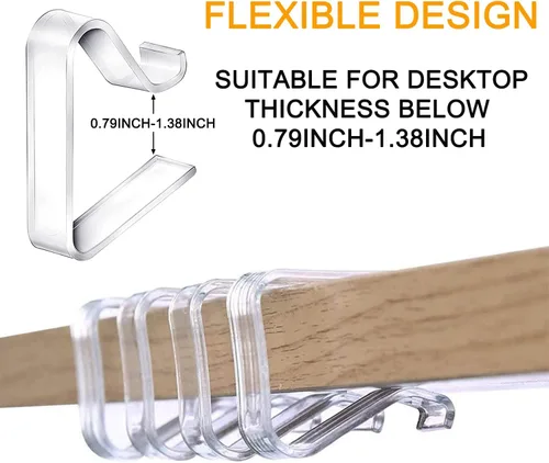 Vista 3 de 24 piezas de clips transparentes claros para mantel, clips de plástico para mantel, abrazaderas para cubierta de mesa a prueba de viento, soportes