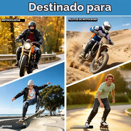 Vista 7 de GES Rodilleras para motocicleta, rodilleras protectoras de rodilla para motocicleta