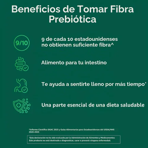 Vista 4 de Suplemento de fibra Benefiber, sin azúcar, 1, 1 Plant-based Prebiotic Fiber Powder, Sugar-Free, Dissolves Clear and Tasteless, GLP-1 Support for