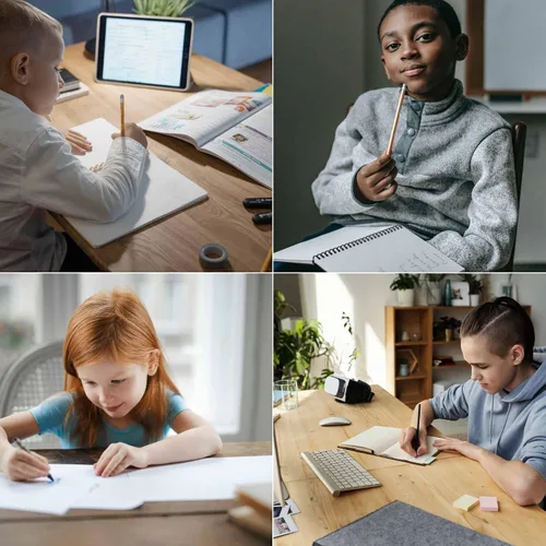 Vista 7 de Empuñaduras de lápiz para escritura a mano para niños, 6 unidades de entrenamiento ergonómico para niños pequeños de 3 a 5 años, ayuda de escritura